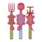 Constructive Eating Set of 3 Dino Eating Utensils for Kids and Toddlers
